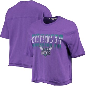 Junk Food Clothing Women's Purple Charlotte Hornets Gradient Crop Top