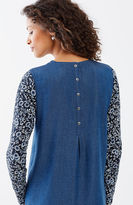 Thumbnail for your product : J. Jill Mixed-Media Button-Back Tunic