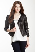 Thumbnail for your product : Catherine Malandrino Wrapped Stud Cropped Leather Jacket