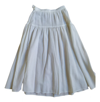 Rodier White Cotton Skirt for Women Vintage