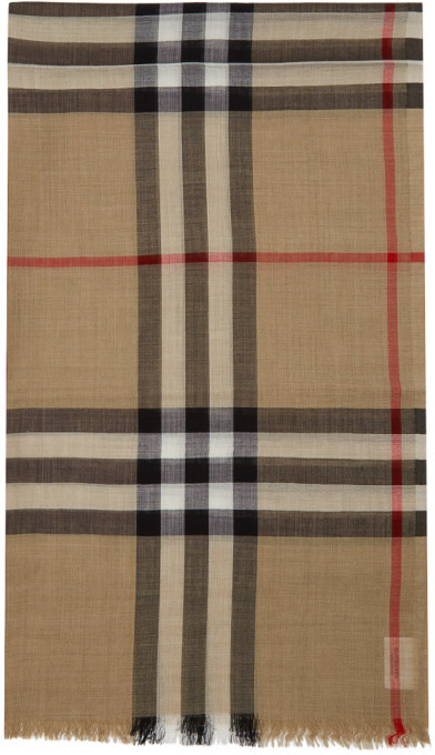 burberry giant check gauze scarf