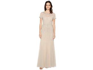 Adrianna Papell Gride Beaded Gown with Godets Women's Dress