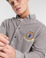 Thumbnail for your product : ASOS DESIGN 90s oversized grey towelling shirt with chest embroidery