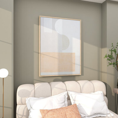 Novogratz Minimalist Mid Century Modern Abstract - Floater Frame Painting on Canvas