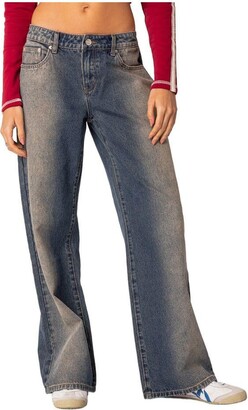 Edikted Women's Raelynn Washed Low Rise Jeans - ShopStyle