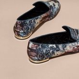 Thumbnail for your product : Burberry Castle Print Silk Cotton Loafers
