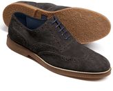 Thumbnail for your product : Charles Tyrwhitt Grey Harrington wingtip brogue Oxford shoes