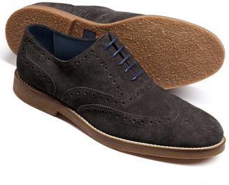 Charles Tyrwhitt Grey Harrington wingtip brogue Oxford shoes