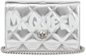 Alexander McQueen Graffiti Skull Mini leather crossbody bag