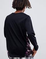 Thumbnail for your product : ASOS DESIGN relaxed long sleeve t-shirt with floral panel