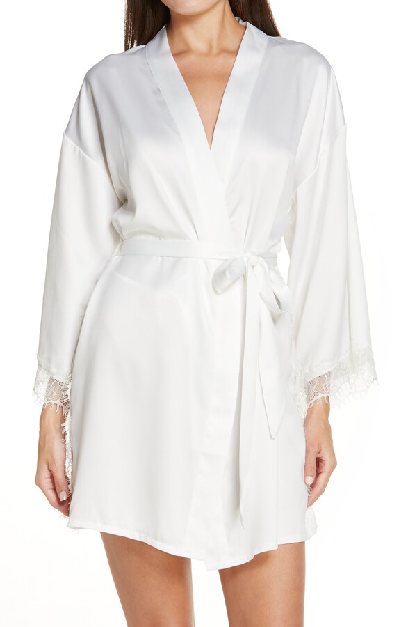 ivory satin robe