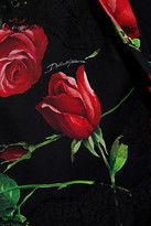 Thumbnail for your product : Dolce & Gabbana Lace-trimmed Floral-print Silk-blend Maxi Dress