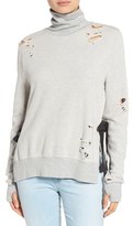 Thumbnail for your product : Pam & Gela Women's Destroyed Turtleneck Sweatshirt