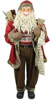 Thumbnail for your product : Fraser Hill Farms Life-Size Indoor Christmas Decoration, 5-Ft. Scroll, Gift Sack, And Bear, Wearing A Nordic Sweater Standing Santa Claus