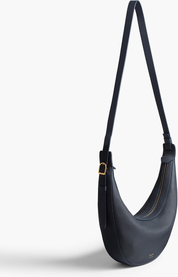 Small Augustina Crossbody Bag in Midnight Pebbled Leather