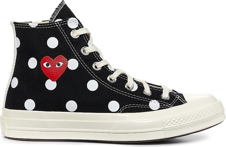 Comme des Garçons PLAY CdG Play x Converse Women's Polka Dot High-Top Sneakers - Off White - Size 5