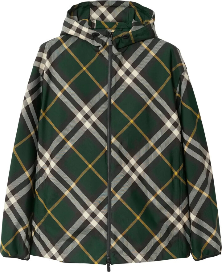Burberry Check-Pattern Zipped Hooded Jacket - ShopStyle Burberry Check-Pattern Zipped Hooded Jacket - ShopStyle