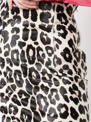 16Arlington leopard print leather skirt