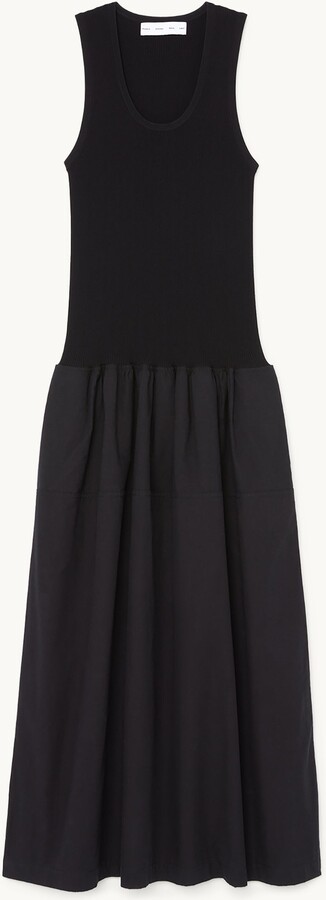 Proenza Schouler White Label Malia Poplin Dress Black L