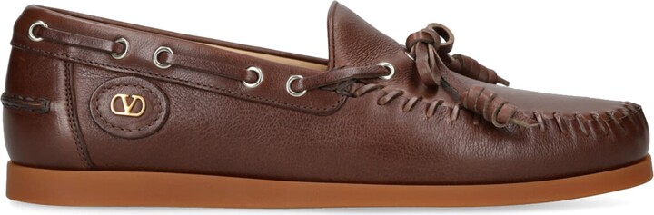 Valentino Garavani Leather Tassel Boat Shoes
