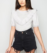 Thumbnail for your product : New Look Broderie Frill Puff Sleeve Top