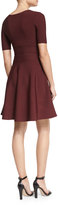 Thumbnail for your product : Alexander Wang T by Short-Sleeve Ribbed-Trim Circle Dress, Wine