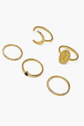 boohoo Moon Star & Sovereign Ring Pack