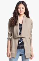 Thumbnail for your product : Caslon Oversize Collar French Terry Jacket (Regular & Petite)