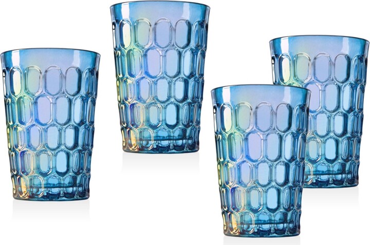 Godinger Jax Highball Glasses, Set of 4 - Blue