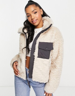 Abercrombie and fitch sherpa jacket Clearance