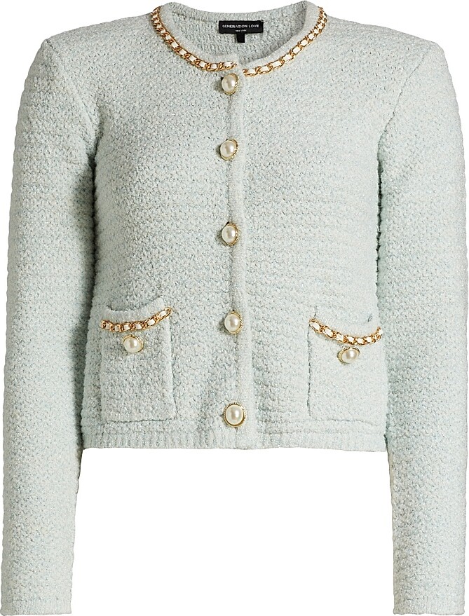 Women's Kelly Chain Cardigan - Opal Melange - Size XS