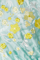 Thumbnail for your product : Saloni Lea Shirred Embroidered Silk-satin Jacquard Midi Dress