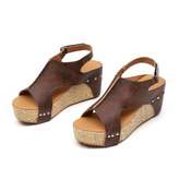Thumbnail for your product : Royou Yiuoer Sandals Women Platform Wedges Peep Toe Belt Buckle Espadrille Fashion Summer Shoes US 5