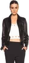 Thumbnail for your product : 3.1 Phillip Lim Boxy Leather Jacket with Topstitched Details and Self Belt