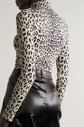 Brandon Maxwell Leopard-print Stretch-jersey Thong Bodysuit - Animal print