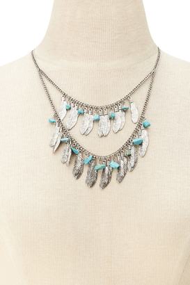 Forever 21 Feather Layered Necklace