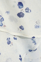 Thumbnail for your product : IRO Jessy Ruffled Printed Chiffon Halterneck Dress - Sky blue