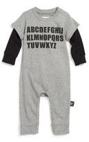 Thumbnail for your product : NUNUNU 'ABC' Cotton Blend Romper (Baby)