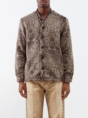 Séfr JURG CARDIGAN Séfr Jurg Snake-print Brushed Cardigan - ShopStyle