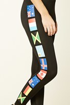 Thumbnail for your product : Forever 21 FOREVER 21+ World Flags Print Leggings