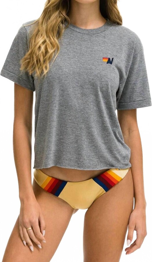 Aviator Nation Basic Boyfriend Tee In Heather Grey