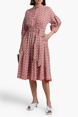 Diane von Furstenberg Luna pleated printed cotton midi dress