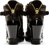 Thumbnail for your product : Giuseppe Zanotti Black & Gold Lorenz High-Top Wedge Sneakers