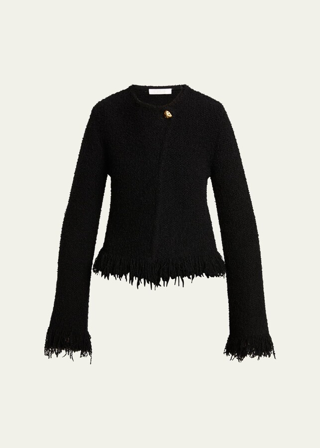 Chloé FringeEdge SilkCashmere Tweed Boucle Knit Jacket ShopStyle