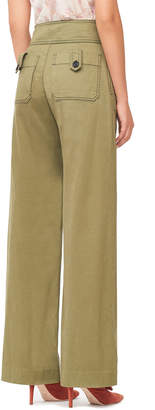 Rebecca Taylor Belted Cotton Twill Trouser