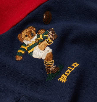 Polo Ralph Lauren Logo-Embroidered Twill-Trimmed Striped Cotton-Jersey Rugby Shirt