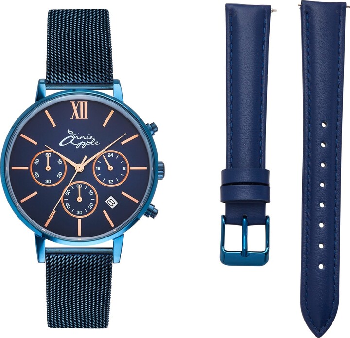 Bermuda Watch Company Annie Apple Marseille Rose Gold Blue Multifunctional Interchangeable