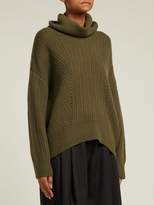 Thumbnail for your product : Nili Lotan Kiernan Ribbed Knit Cashmere Roll Neck Sweater - Womens - Khaki
