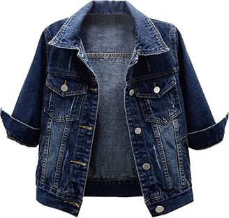 Clearance Women's Casual Jackets,Women's 3/4 Sleeve Colored Cropped Denim Jacket Light Wash Jacket Lohas Time Coat A45f0365 855f 41c9 A523 9136395a9853.337ed980e5d0d47bb6f487b707059add