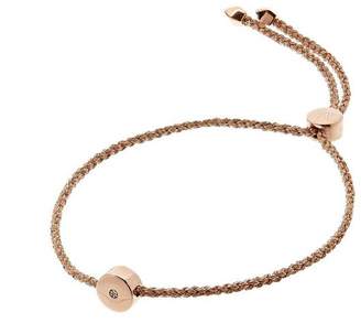 Monica Vinader Rose Gold Vermeil Linear Solo Diamond Cord Friendship Bracelet